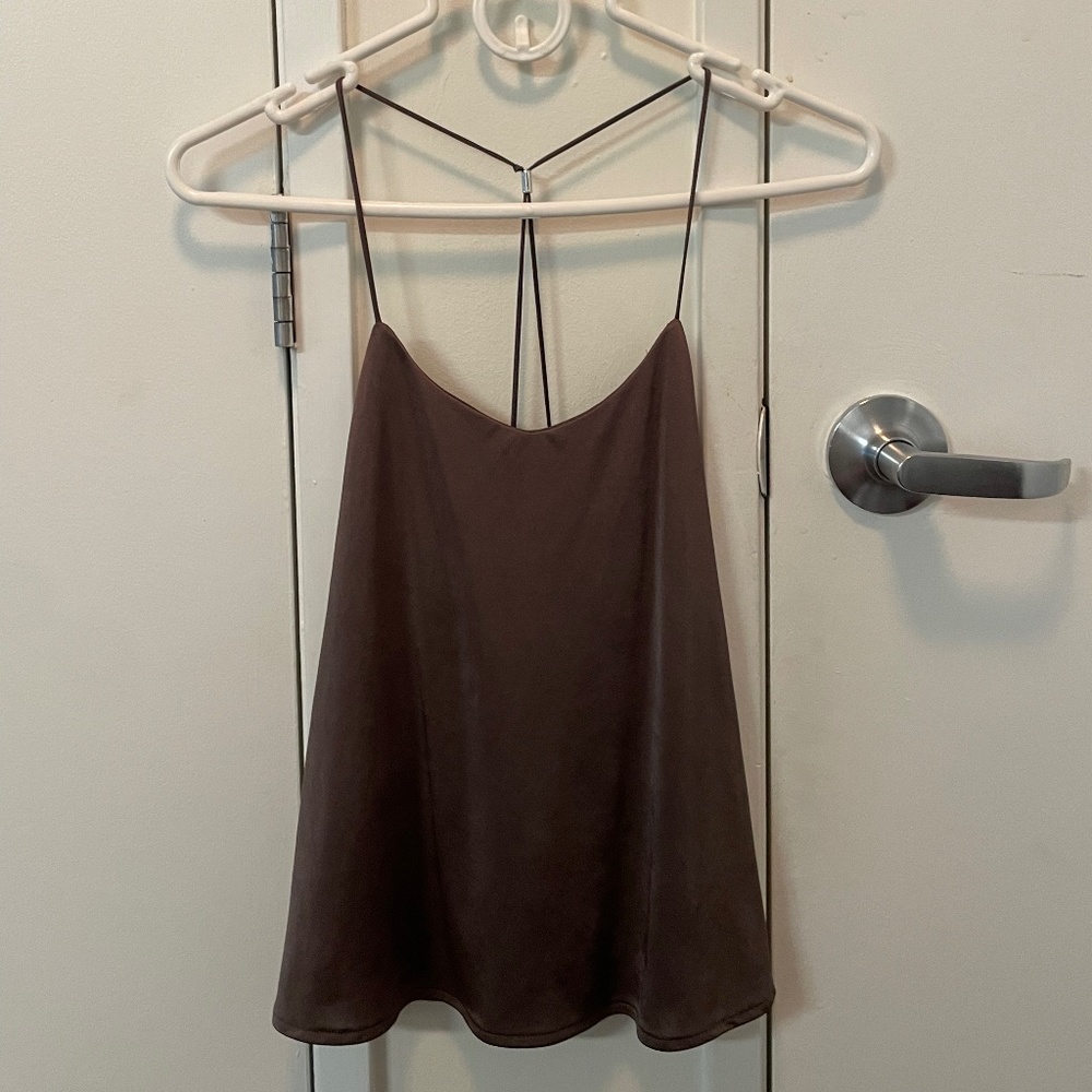 Mauve/brown spaghetti strap tank top